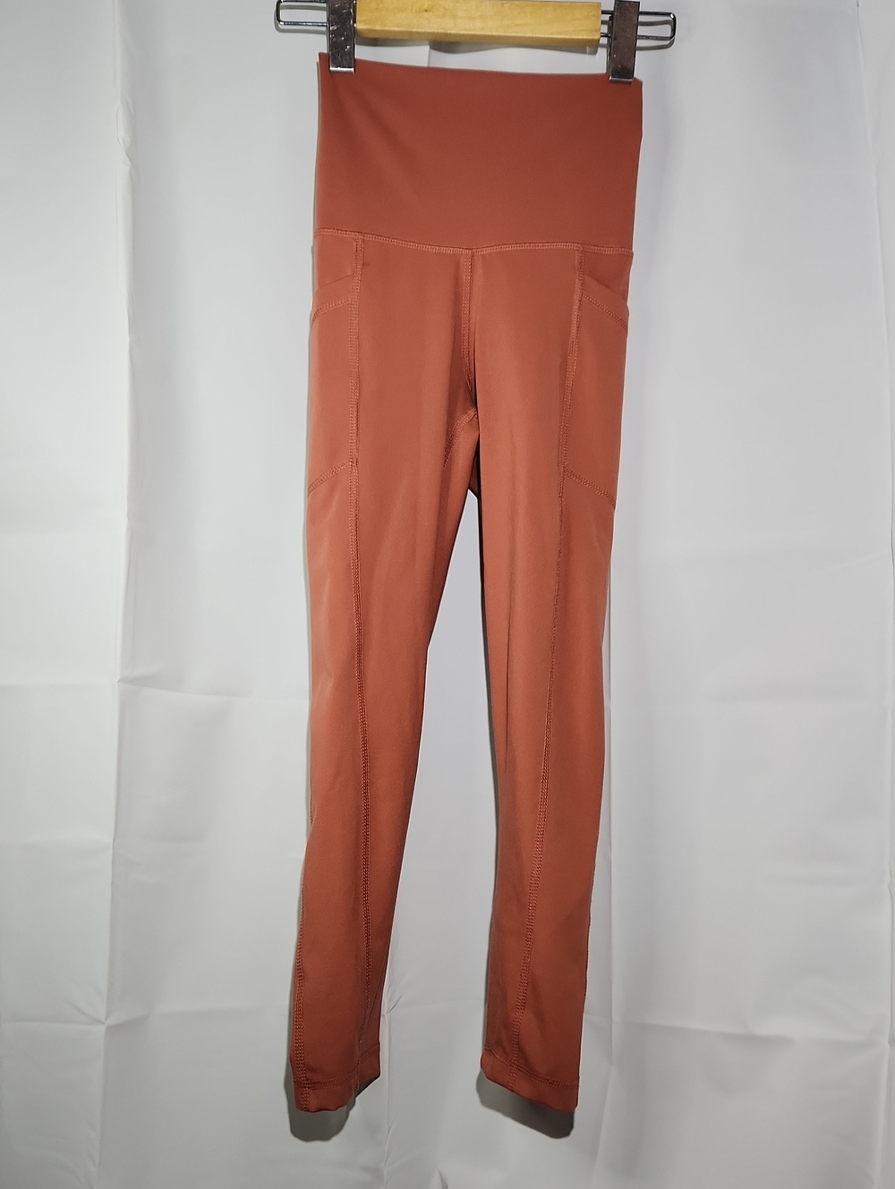 Yogalicious Lux High-Waist Cedarwood (Rust-Colored) Yoga Leggings - XSmall